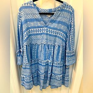 Mud Pie Womens Renee Dress blue M